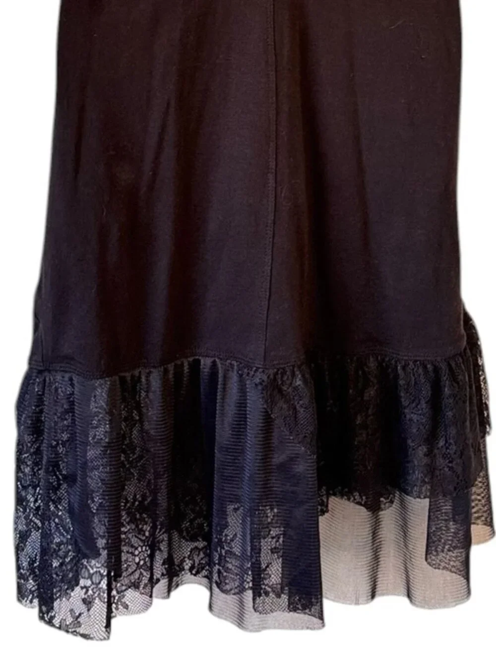 Intimately Free People Lace Tier Racerback Stretch Tank Dress Black Romantic  S